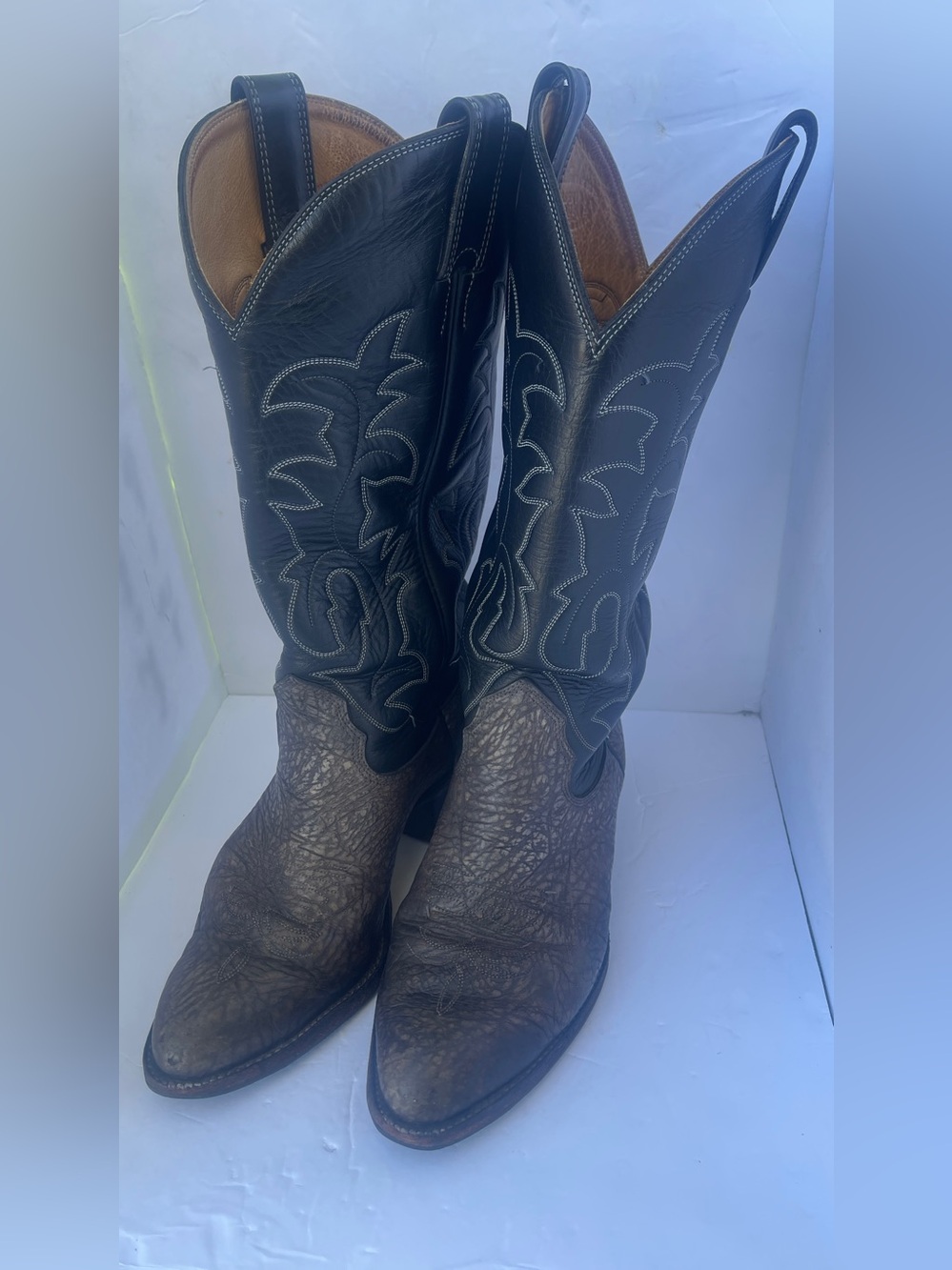 Boulet Elephant Skin Cowboy Boots Men’s size 9D